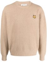 MAISON KITSUNE - Men Tonal Fox Head Patch Comfort Ribbed Jumper - Image 5