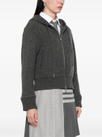 THOM BROWNE - Women Wool Fleece Zip Up Hoodie - Image 2