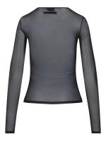 JEAN PAUL GAULTIER - Women Mesh Sequined Logo LS Top - Image 2