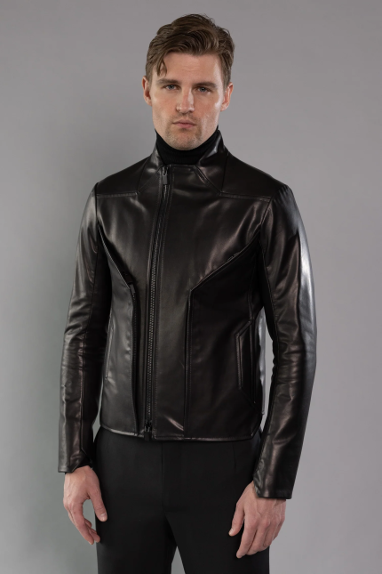 RORKE BADER - Men Bevel Leather Jacket