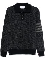 THOM BROWNE - Men Tonal Textured Stitch Funnel Neck Knitwear - Image 5