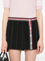 THOM BROWNE - Women Mini Mini Button Front Pleated Wrap Skirt - Image 4