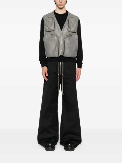 RICK OWENS - Men Leather Padded Cargo Vest