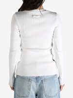 JEAN PAUL GAULTIER - Women Printed Flowers Sheer Long Sleeved Top - Image 3