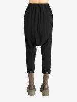 RICK OWENS - Women  Viscose Drawstring Cropped Pants - Image 3