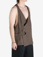 ZIGGY CHEN - Men Asymmetric Oversized Waistcoat - Image 2