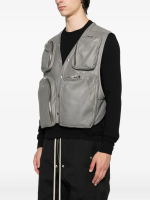 RICK OWENS - Men Leather Padded Cargo Vest - Image 2