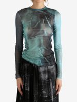 JEAN PAUL GAULTIER - Women Mesh Printed "Water" Long Sleeves Top