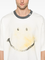MAISON MIHARA YASUHIRO - Men Smiley Face Printed Distressed Tee - Image 3