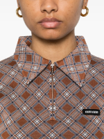 MIU MIU - Women Silk Check Polo Shirt - Image 4