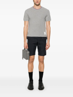 THOM BROWNE - Men Short Sleeve Rib Cuff W/Rwb Stripe Tee