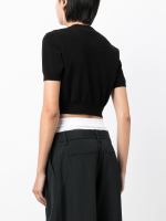 ALEXANDER WANG - Women Embossed Logo Ribbed Short Sleeve Tee - Image 3