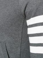 THOM BROWNE - Men Classic Full Zip Hoodie In Classic Loopback W/ Engineered 4 Bar - Image 3