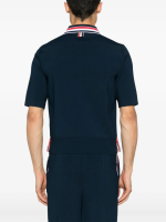 THOM BROWNE - Men Full Needle Stitch SS Tennis Polo  W/ RWB Stripe T-shirt - Image 3
