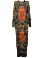 JEAN PAUL GAULTIER - Women Mesh Printed "Médaillon" Long Dress - Image 5
