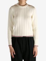THOM BROWNE - Women Ladder Full Needle Rib Stitch Crew Neck Knitwear