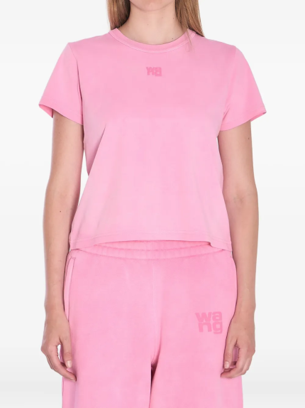 T BY ALEXANDER WANG - Women Essential Jersey Puff Logo Shrunk Tee