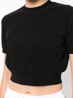 ALEXANDER WANG - Women Embossed Logo Ribbed Short Sleeve Tee - Image 4