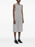 THOM BROWNE - Women Sleeveless Pleated Bottom Polo Dress - Image 2