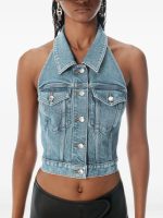 ALEXANDER WANG - Women Stretch Denim Halter Top