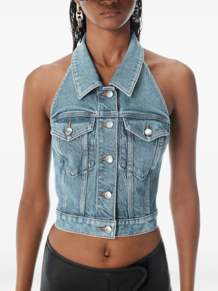 ALEXANDER WANG - Women Stretch Denim Halter Top
