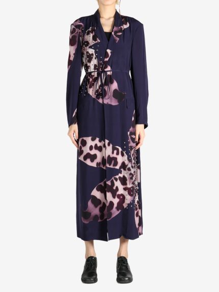 DRIES VAN NOTEN - Women Viscose Floral Print Embellished Coat