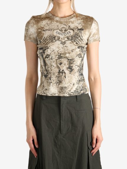 JEAN PAUL GAULTIER - Women Ribbed "Le Medaillon" T-Shirt