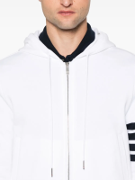 THOM BROWNE - Men Classic Loopback W/Engineered 4 Bar Zip Up Hoodie - Image 4