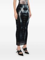 JEAN PAUL GAULTIER - Women Printed "Squeletor" Mesh Long Skirt - Image 3