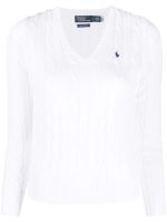 POLO RALPH LAUREN - Women Cable-Knit Cotton V-Neck Sweater - Image 4
