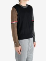 THOM BROWNE - Men Fun Mix Jersey Stitch Relaxed Fit Crew Neck Knitwear - Image 2